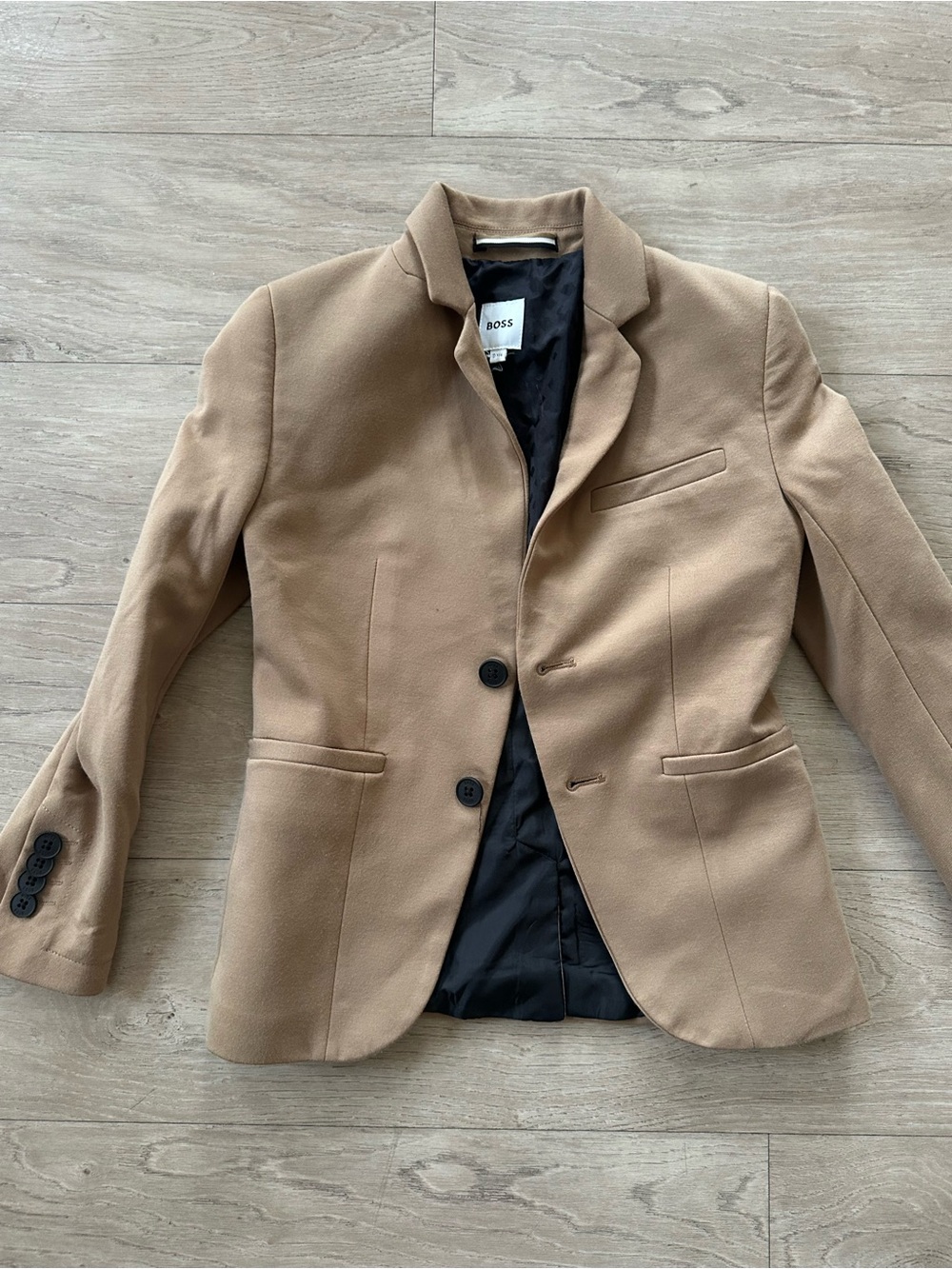 Boss Tan Camel Single-Breasted Kids Blazer
